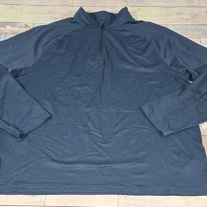 RHONE Blue Athletic Long Sleeve Quarter Zip Shirt Pull Over Sz XXL